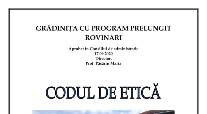 CODUL ETIC AL GRADINITEI CU P.P.ROVINARI
