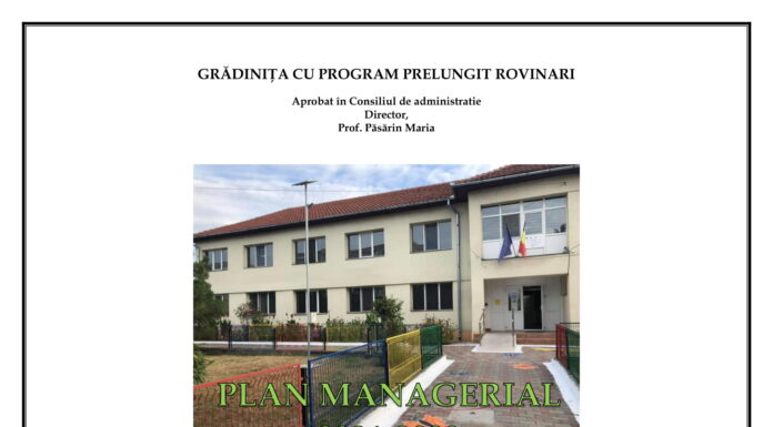 PLAN MANAGERIAL AL GRADINITEI CU P.P. ROVINARI 2021-2022